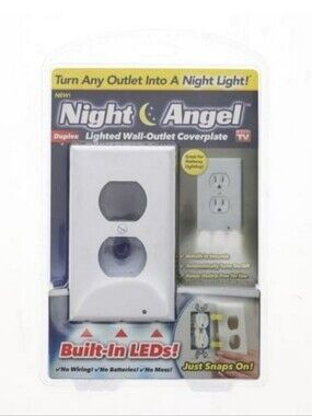As Seen on TV! Night Angel Duplex Lighted Wall-Outlet Coverplate